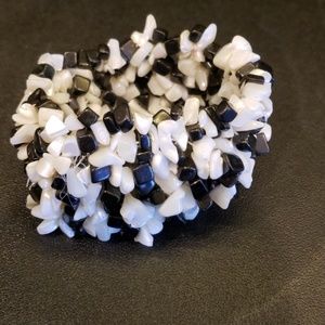 Black and white natural stone bracelet